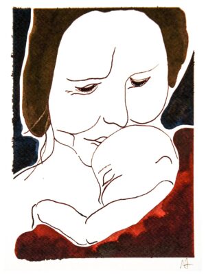 Mor og barn illustration